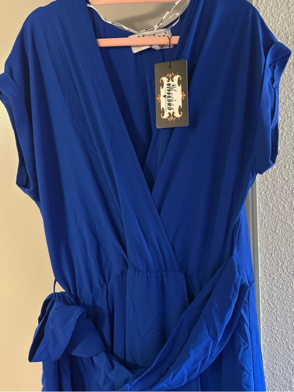 Meghan LA Cobalt Blue Wrap Midi Dress